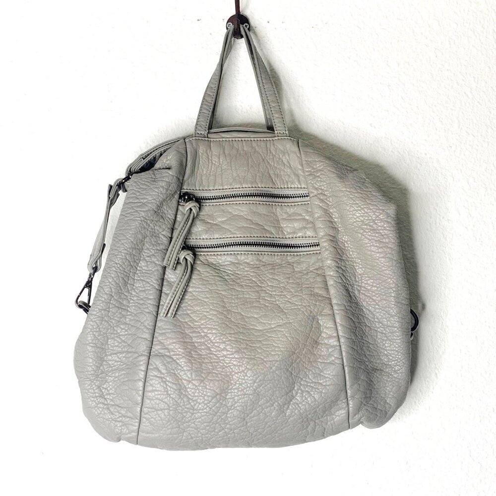Anthropologie Colab Gray Vegan Leather Shoulder Purse/Backpack